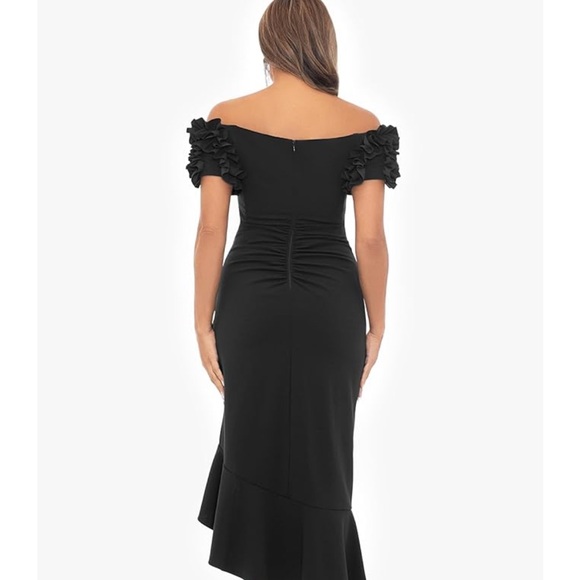 Xscape Black Off-Shoulder Wedding Dress - Picture 2 of 3